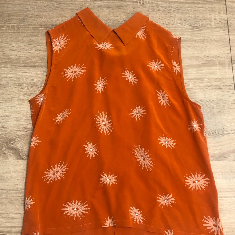 Equipment - Swarovski Crystal Embellished - 100% Silk - Gently Worn